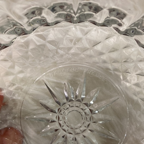 VTG Arcoroc France Clear Glass Bowl Starburst and Diamond Pattern Set if 4 - Picture 12 of 17